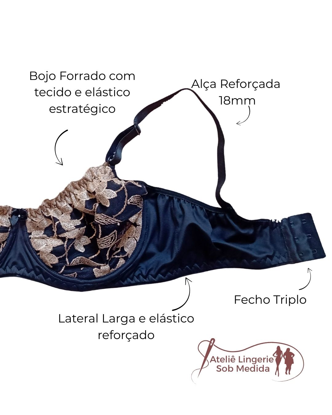 sutiã sem bojo e com aro